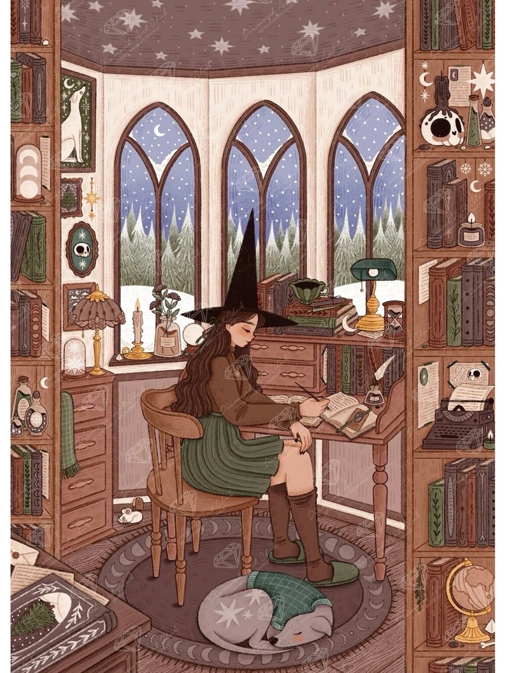 Dark Academia Desk by Wika And Lumi - Diamond Art Club